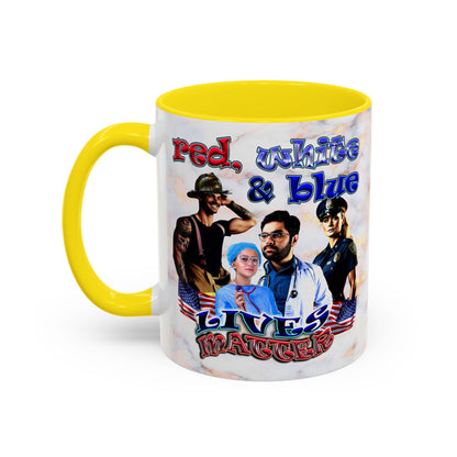 rw&b lives matter - Accent Mug (white marble)