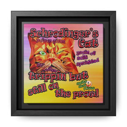 schrodinger's cat - framed canvas art (color blur)