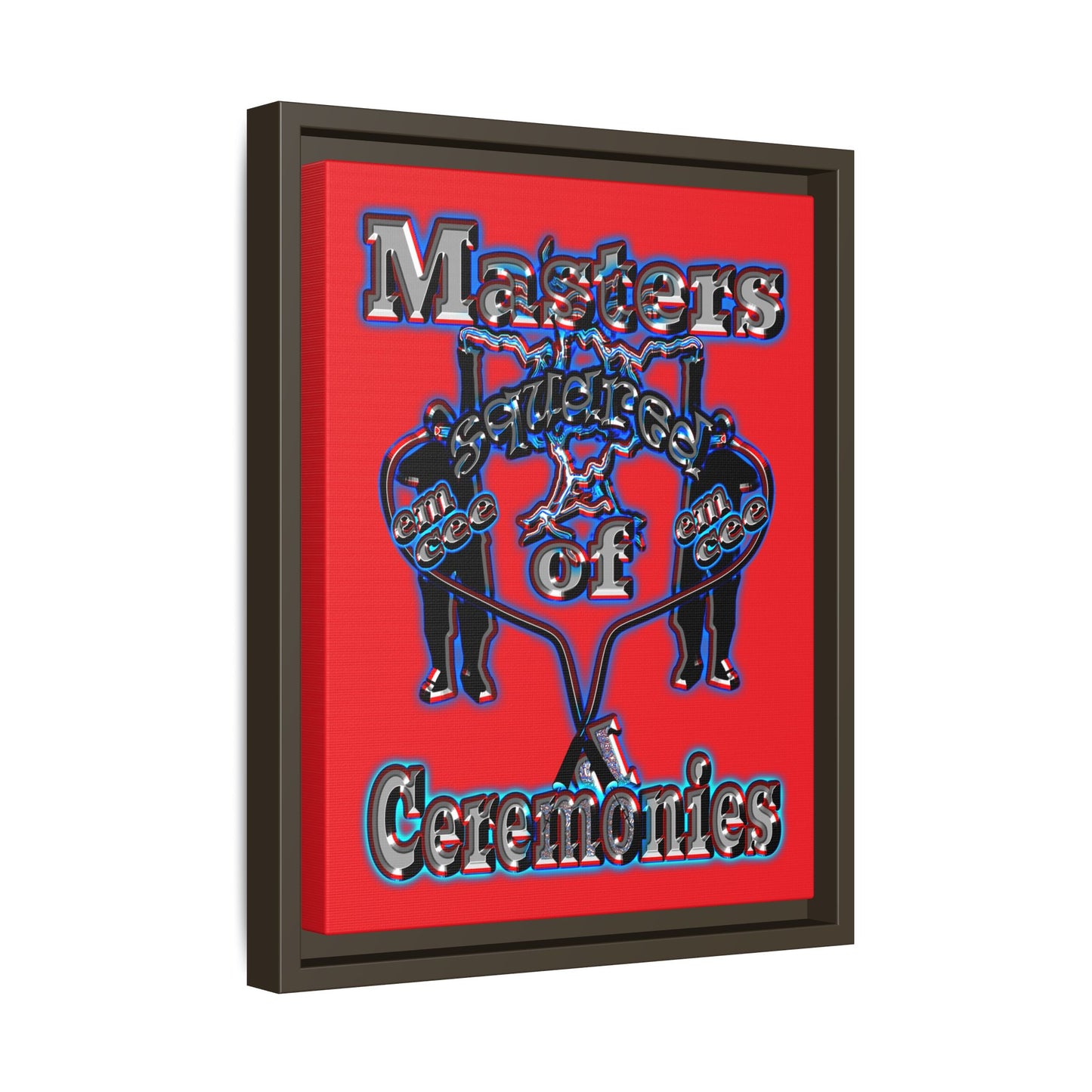 em cee squared - framed canvas art (red)