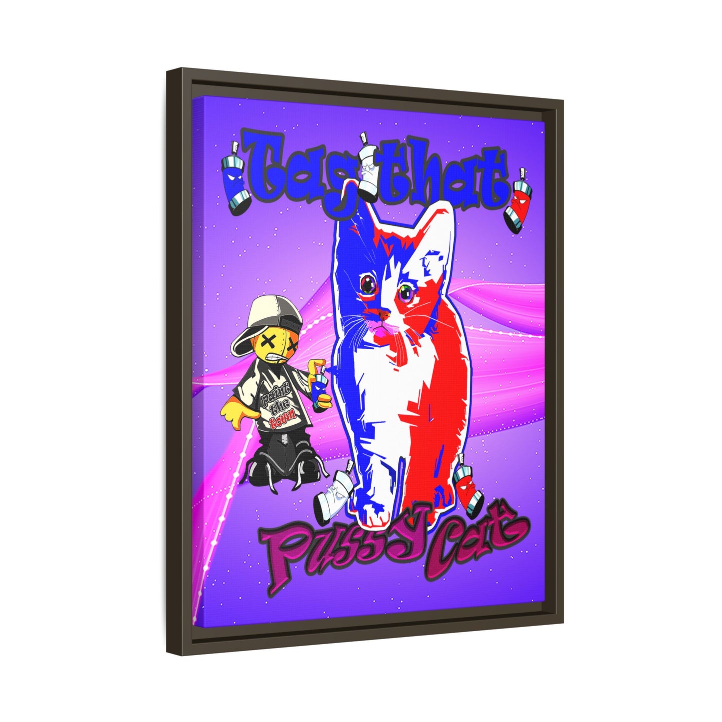 tag that - framed canvas art (purple-pink wave)