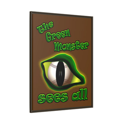 green monster - framed canvas art (brown)