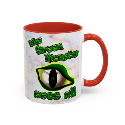 green monster - Accent Mug (white marble)