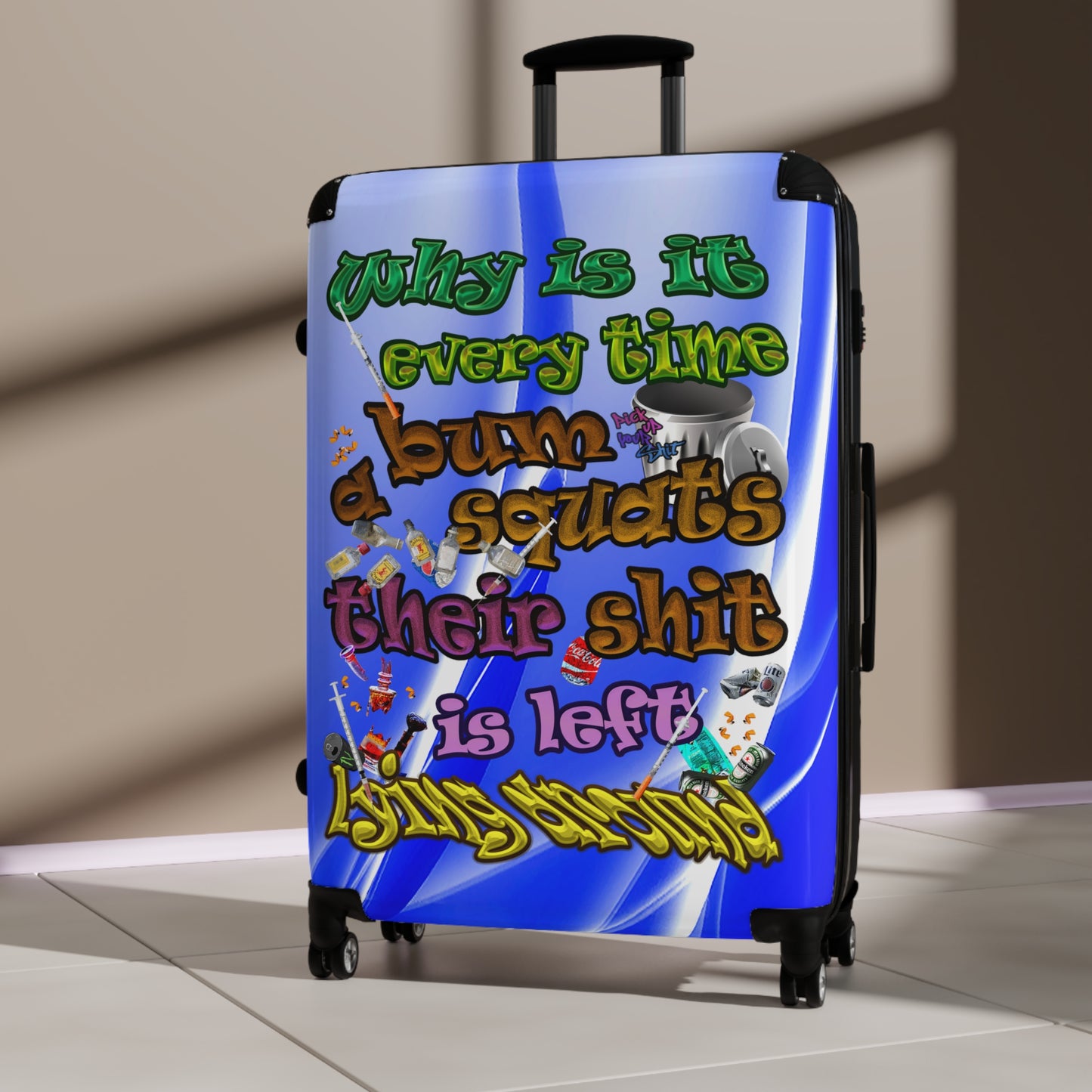 the bum's shit - Suitcase (blue-white wave)