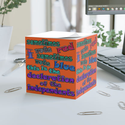declaration of the independents - note cube (orange)