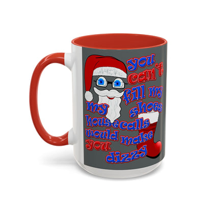 santa's shoes - Accent Mug (dark grey)