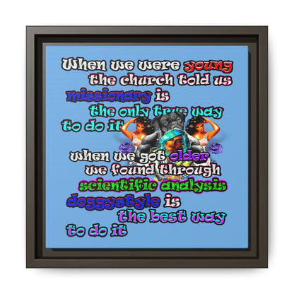 doggystyle - framed canvas art (light blue)