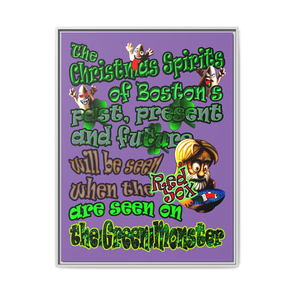 christmas spirits of boston - framed canvas art (light purple)