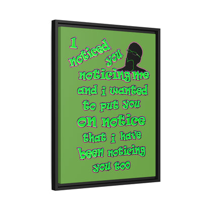 noticed you noticing - framed canvas art (green)