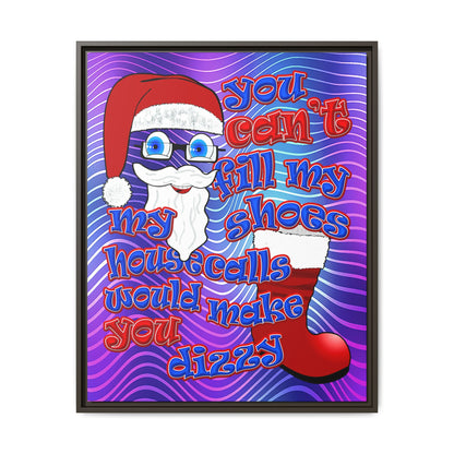 santa's shoes - framed canvas art (purple wave)