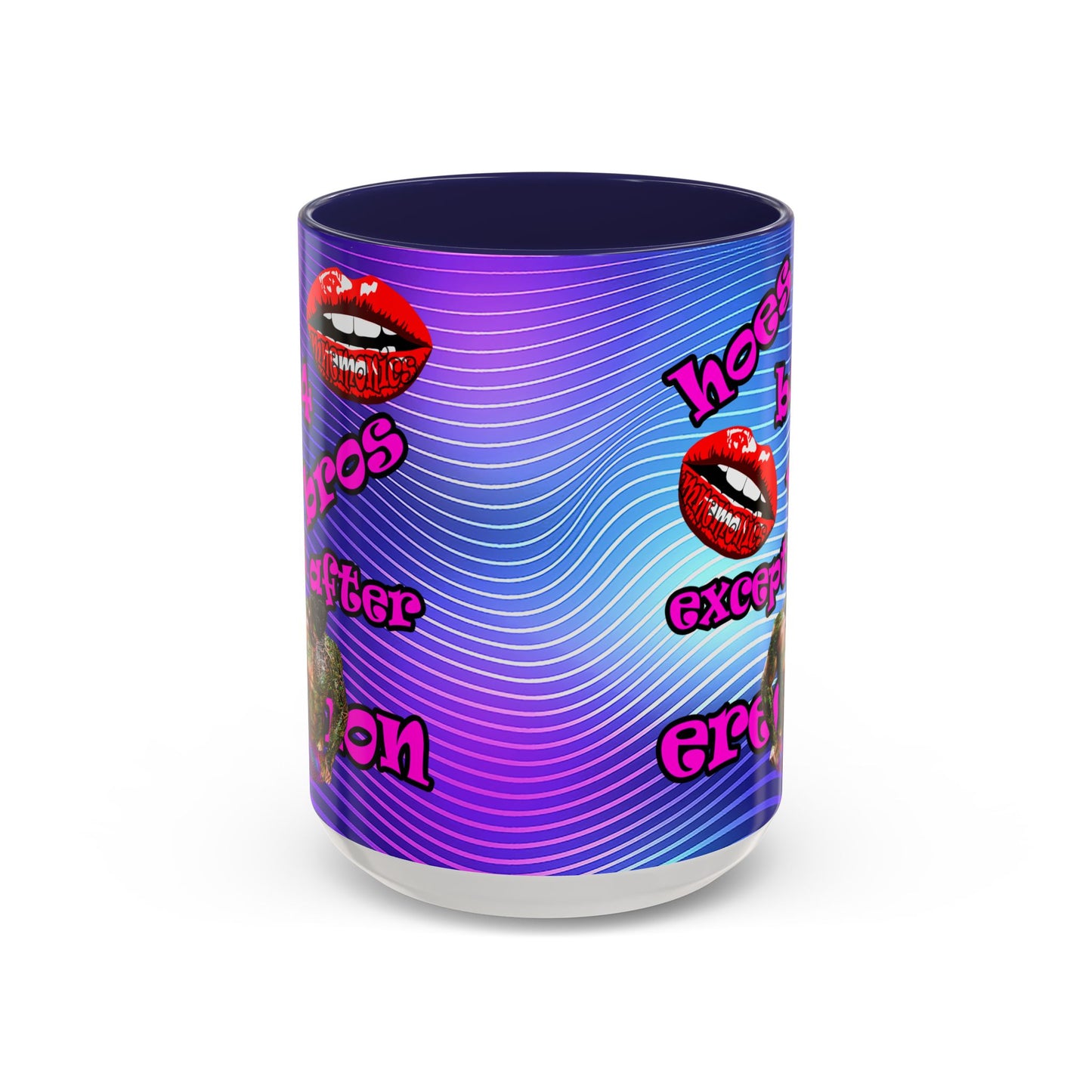 hoes b4 bros - Accent Mug (purple wave)