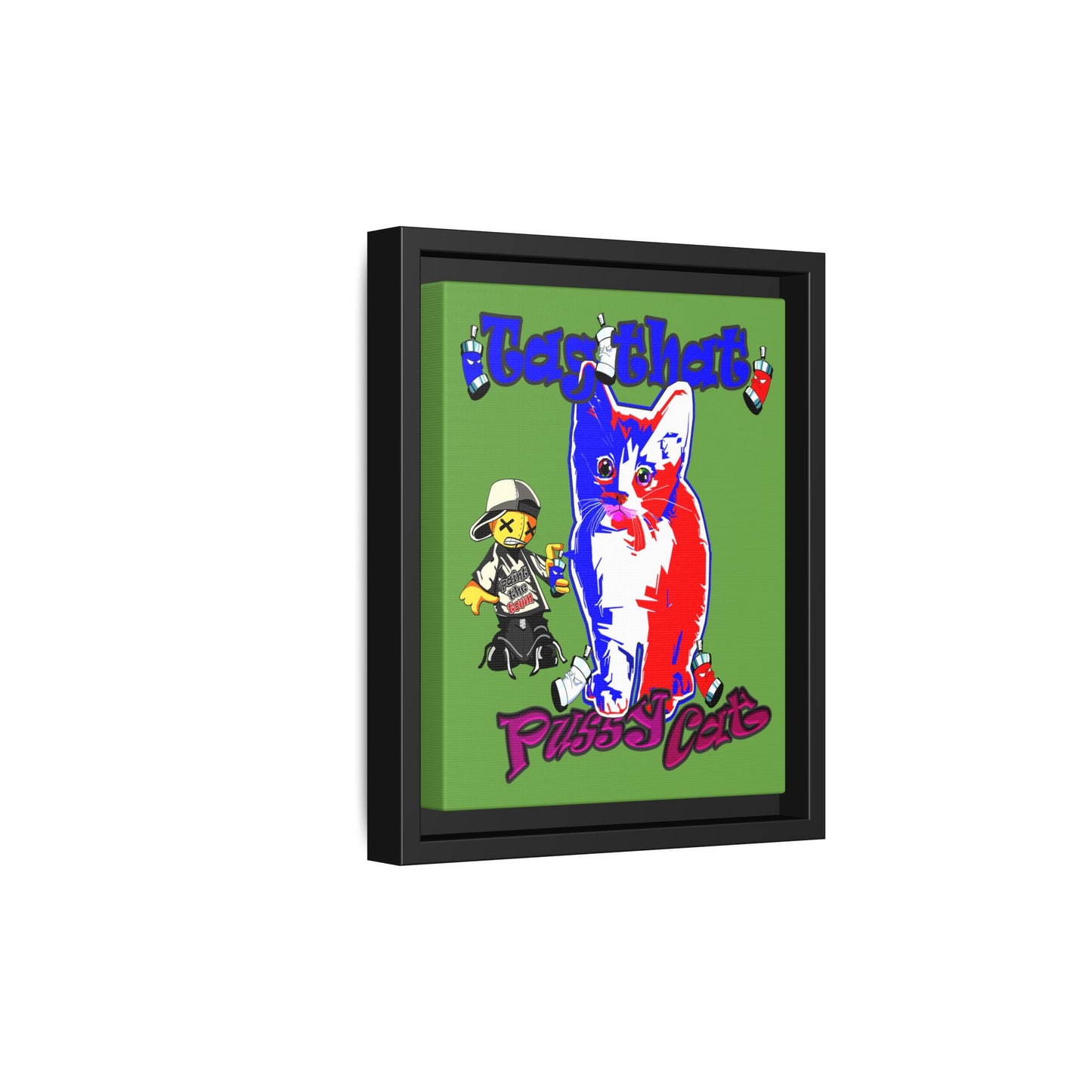tag that - framed canvas art (green)