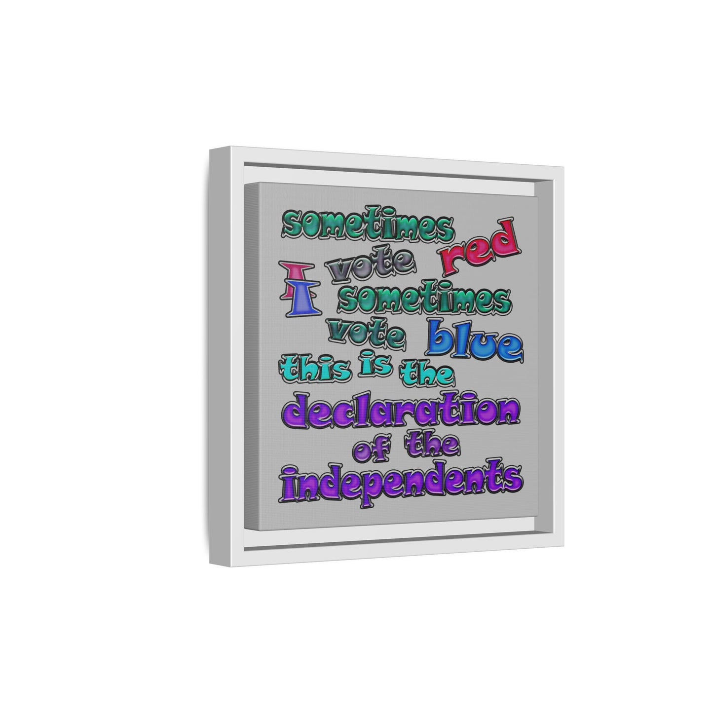 declaration of the independents - framed canvas art (light grey)
