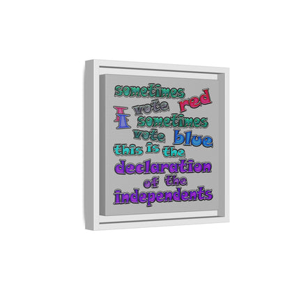 declaration of the independents - framed canvas art (light grey)