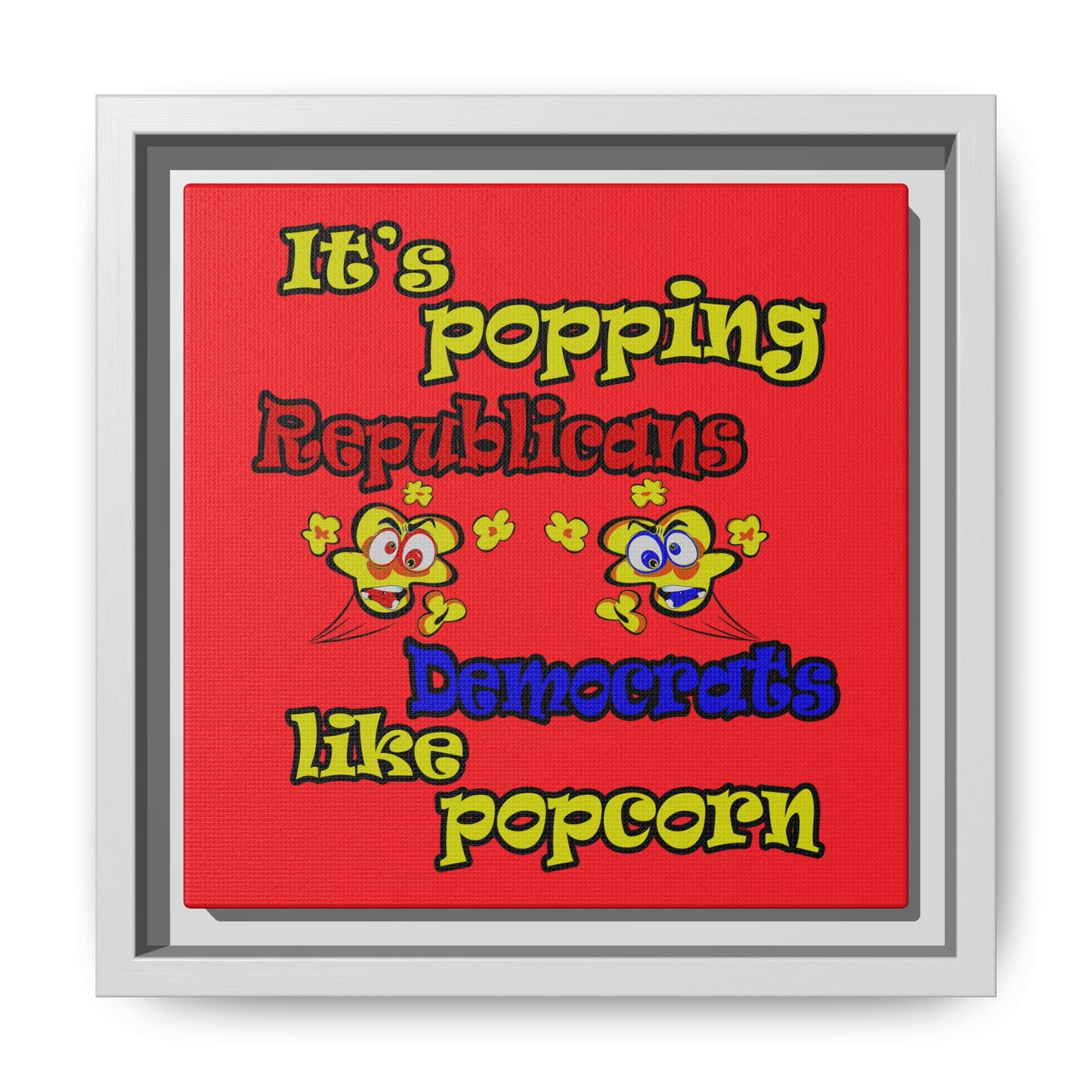 popping like popcorn - framed canvas art (red)