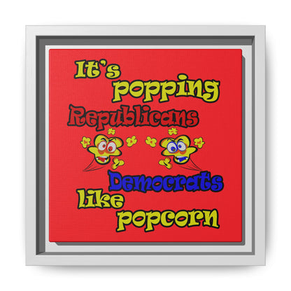 popping like popcorn - framed canvas art (red)