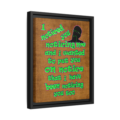 noticed you noticing - framed canvas art (brown papyrus)