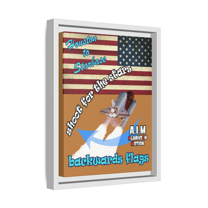 shoot for the stars - framed canvas art (light brown)