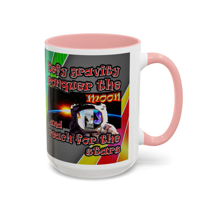 defy conquer reach - Accent Mug (rainbow split)