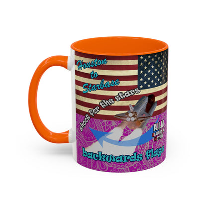 shoot for the stars - Accent Mug (pink swirl)