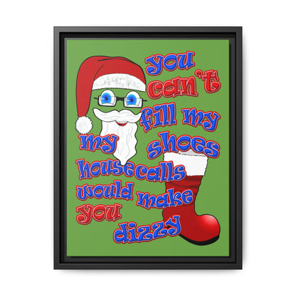santa's shoes - framed canvas art (green)