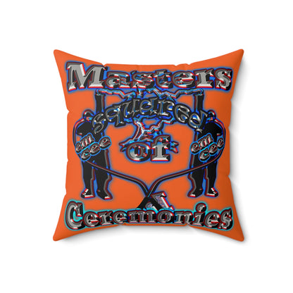 em cee squared - Faux Suede Square Pillow - (orange)