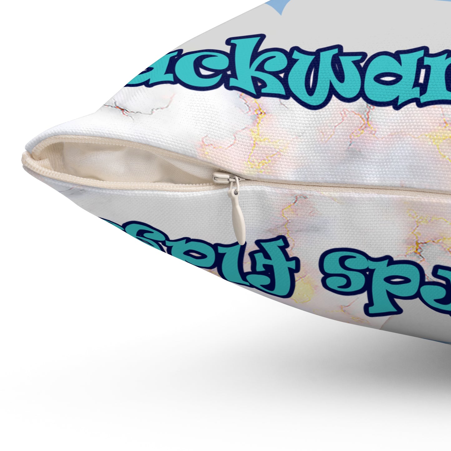 shoot for the stars - Spun Polyester Square Pillow - (white marble)
