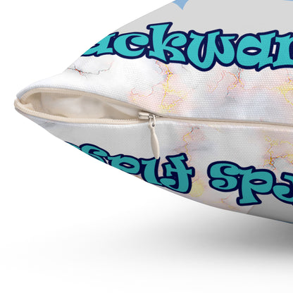 shoot for the stars - Spun Polyester Square Pillow - (white marble)
