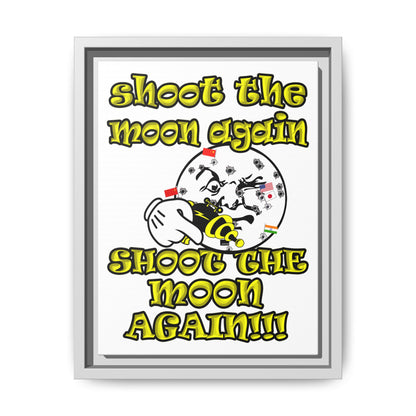 shoot the moon again - framed canvas art (white)