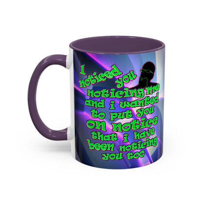 noticed you noticing - Accent Mug (grey-pink wave)