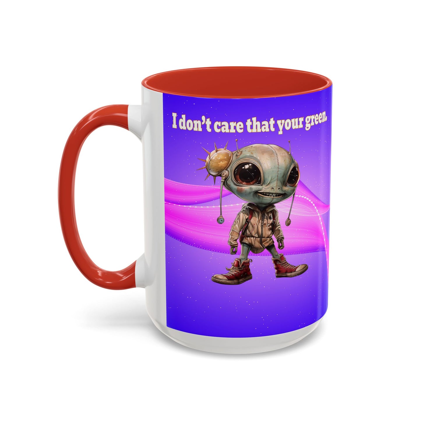 I don't care that your grey - Accent Mug (purple-pink wave)