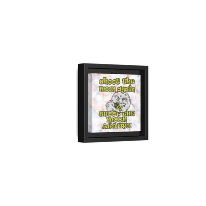 shoot the moon again - framed canvas art (white marble)
