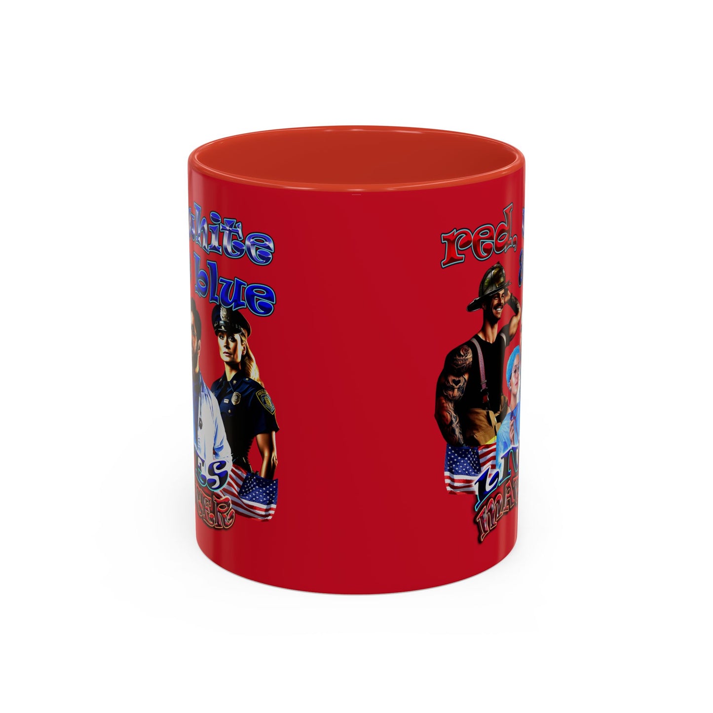 rw&b lives matter - Accent Mug (dark red)