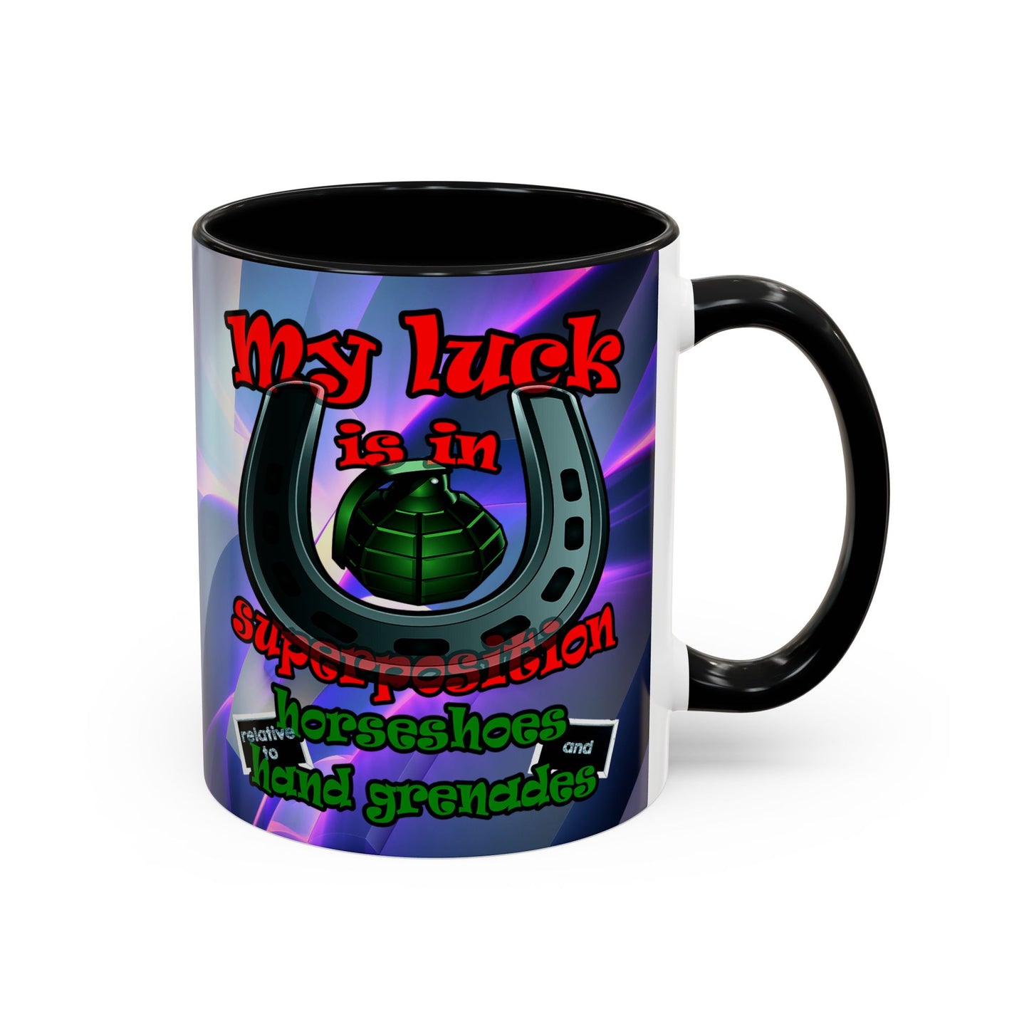my luck - Accent Mug (grey-pink wave)