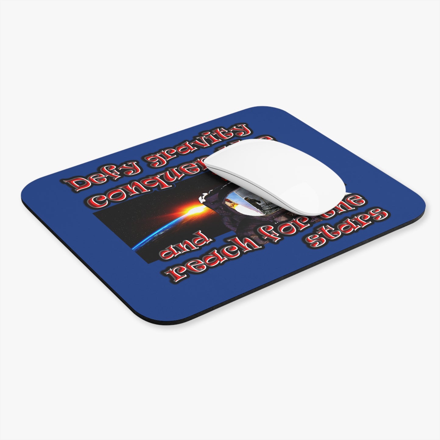 defy conquer reach - Mouse Pad (Rectangle) (dark blue)