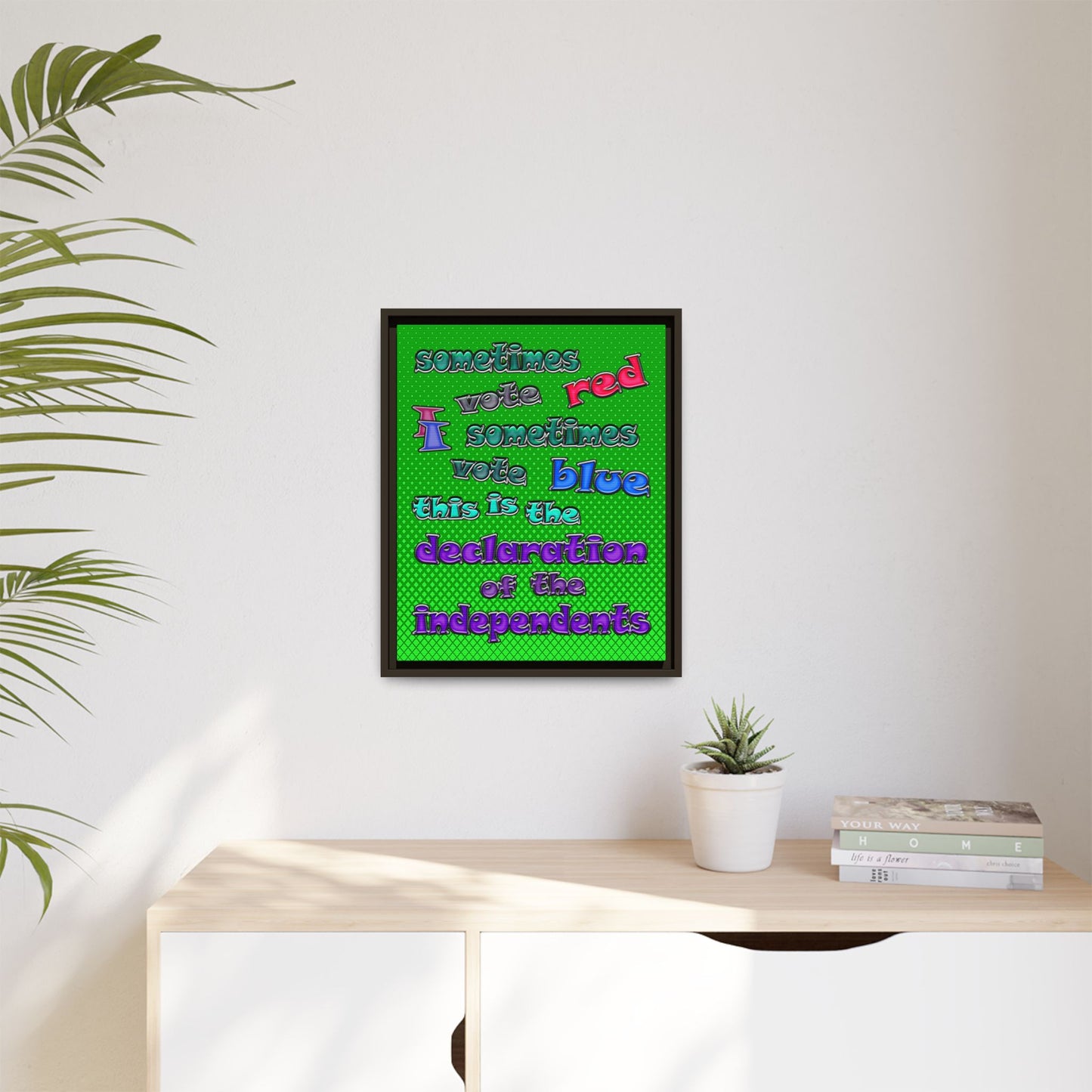 declaration of the independents - framed canvas art (logo green)