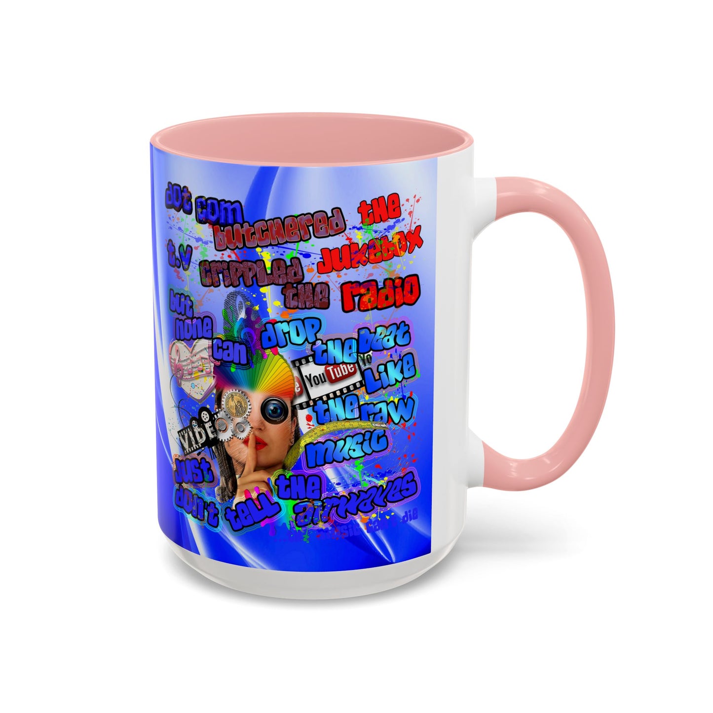 drop the beat - Accent Mug (blue-white wave)