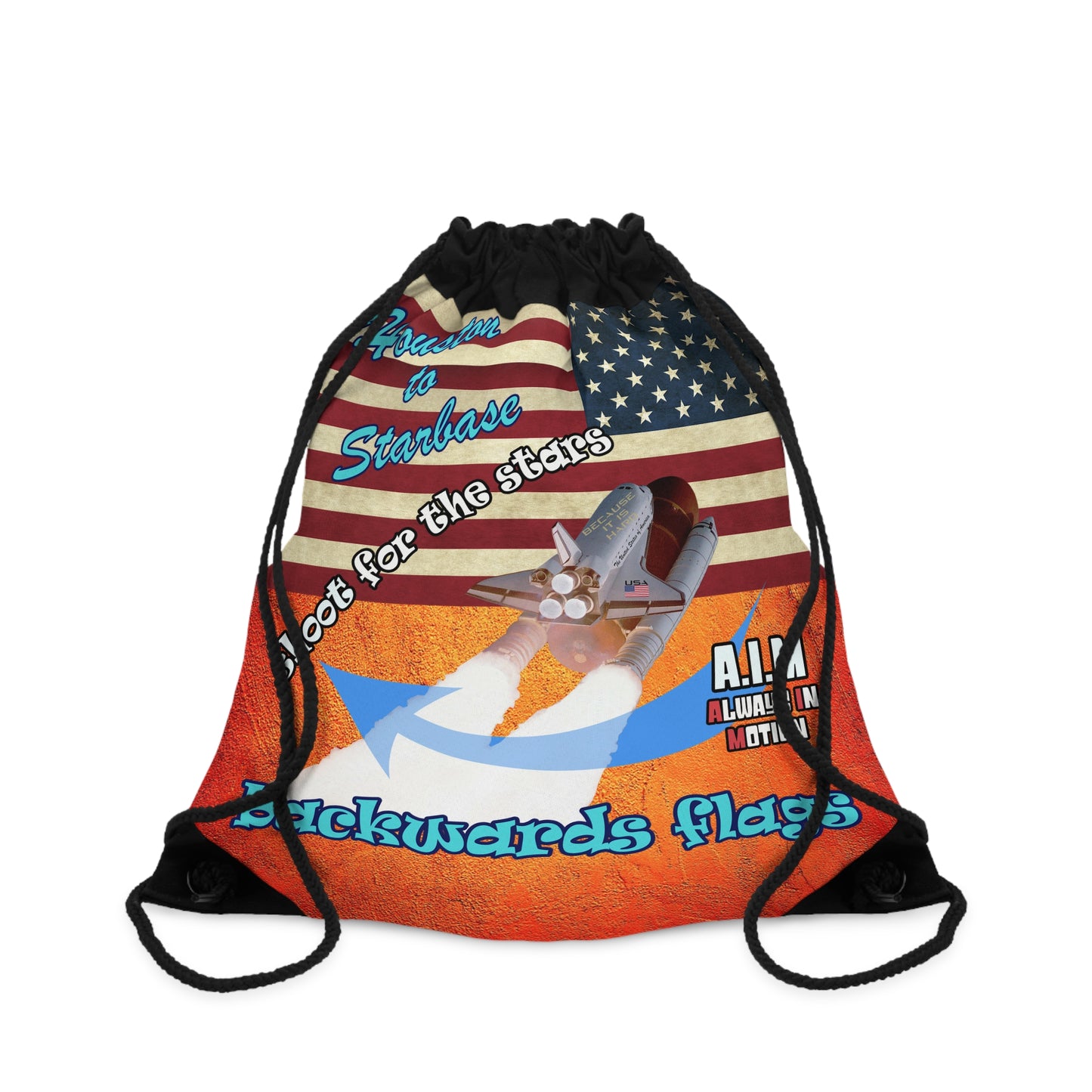 shoot for the stars - Drawstring Bag (burnt orange)
