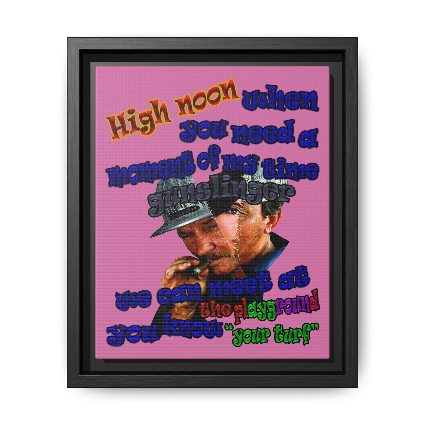 high noon - framed canvas art (light pink)