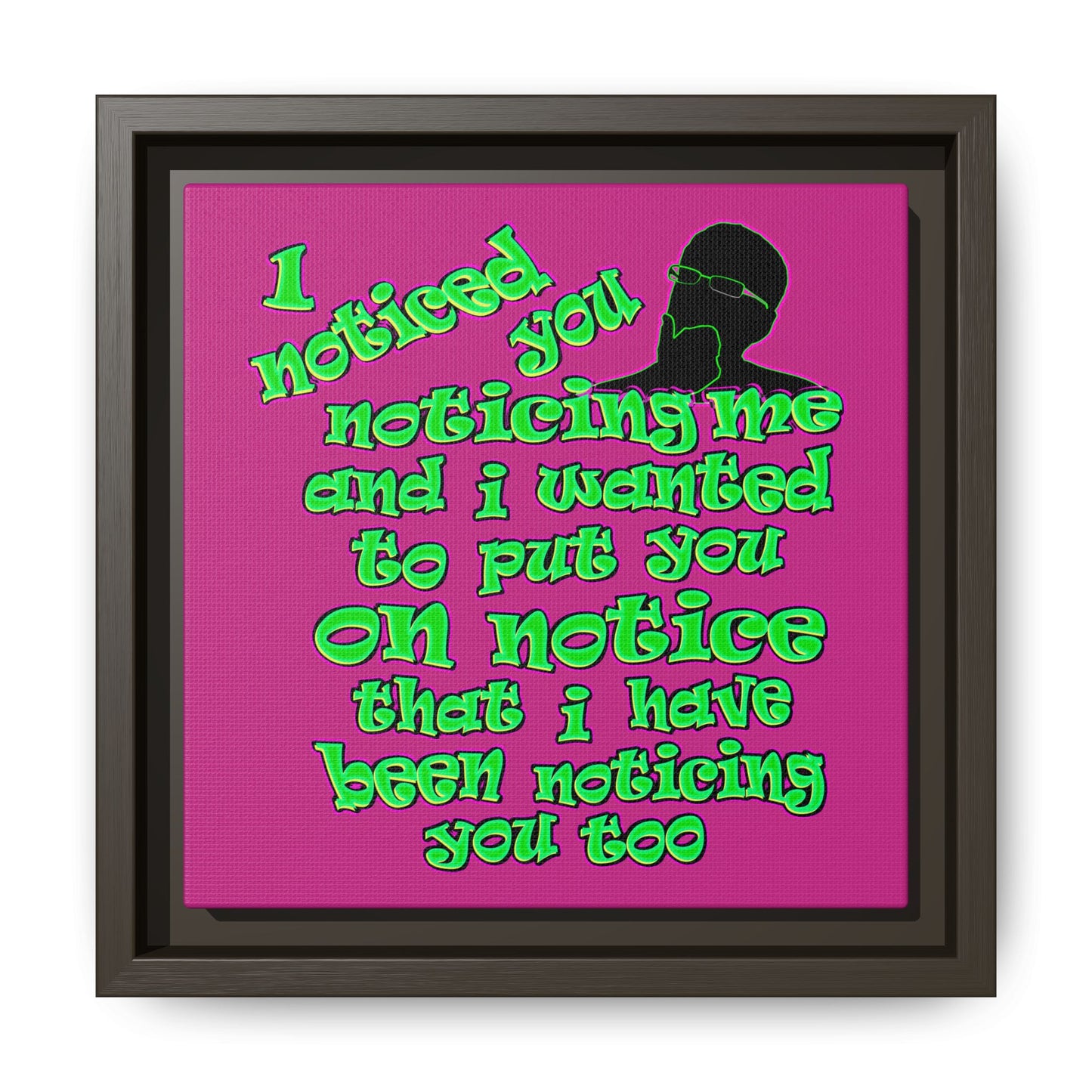 noticed you noticing - framed canvas art (pink)