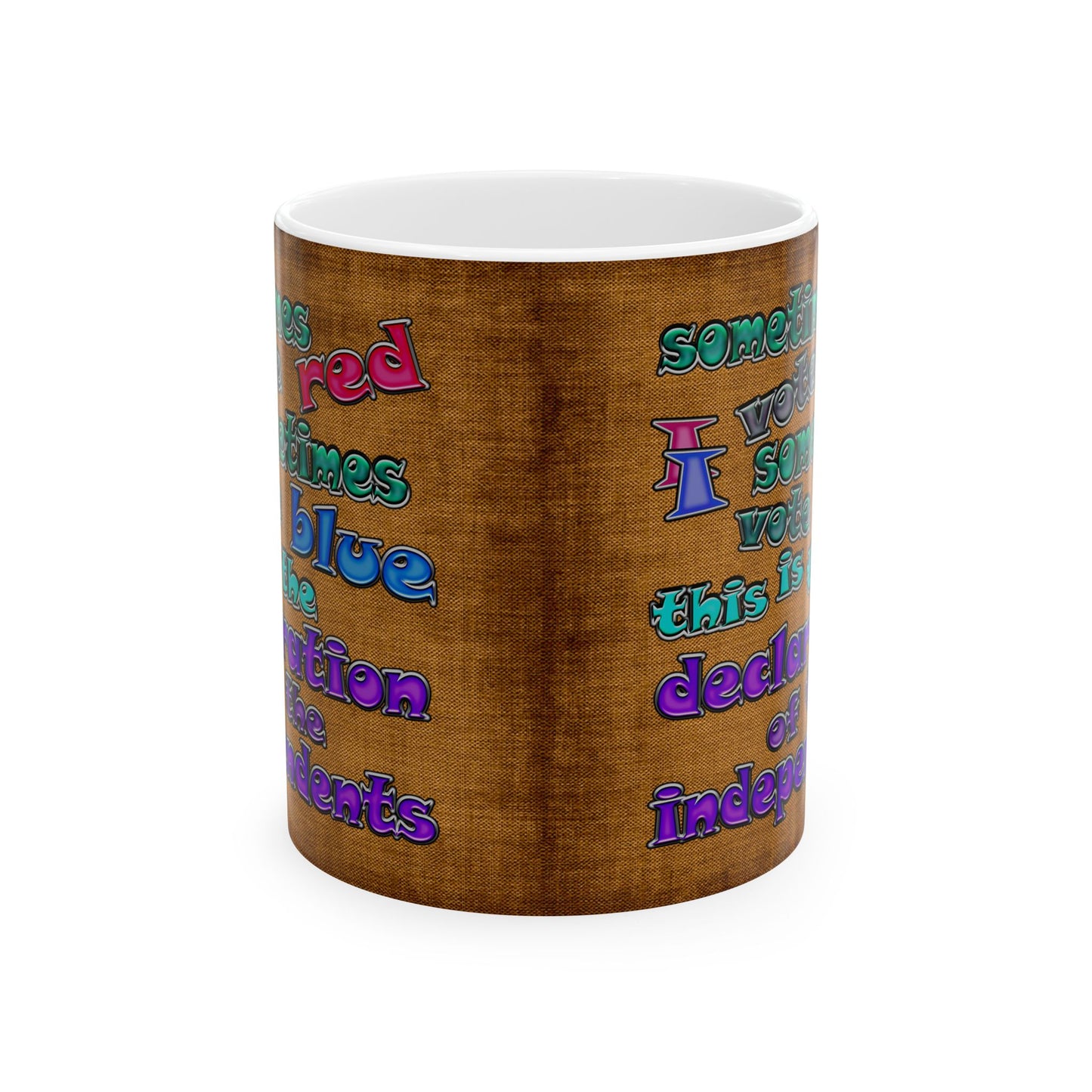 declaration of the independents - White Mug (brown papyrus)