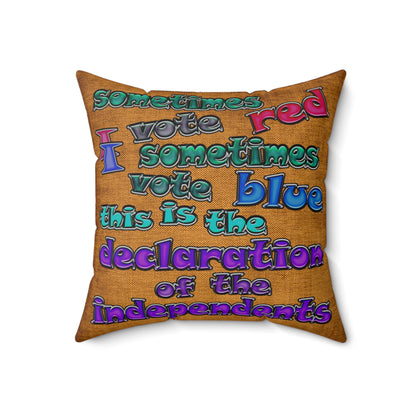 declaration of the independents - Spun Polyester Square Pillow - (dichromatic brown papyrus)