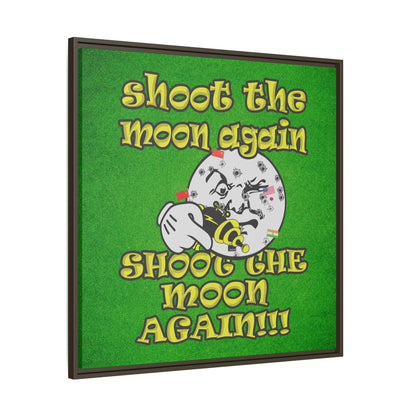 shoot the moon again - framed canvas art (green turf)
