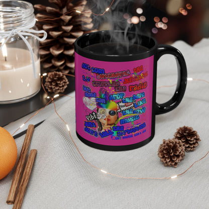 drop the beat - Black Mug (pink)