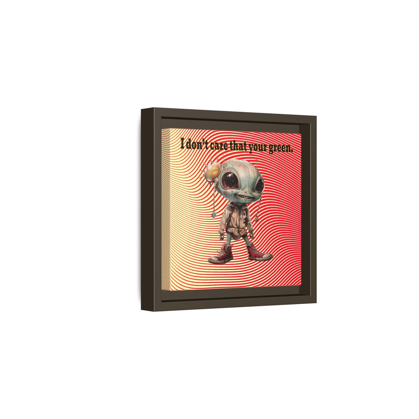 I don't care that your green - framed canvas art (yellow-orange wave)