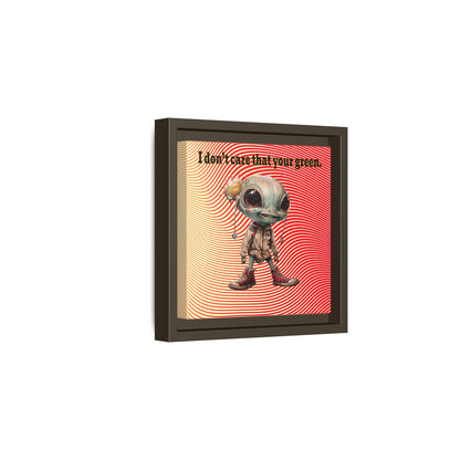 I don't care that your green - framed canvas art (yellow-orange wave)