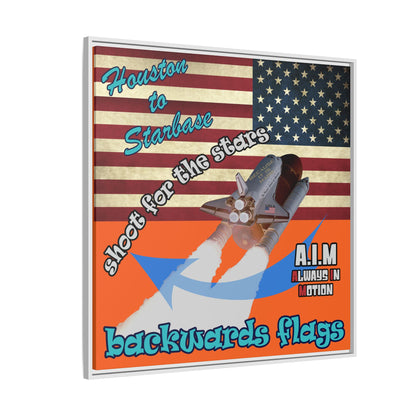 shoot for the stars - framed canvas art (orange)