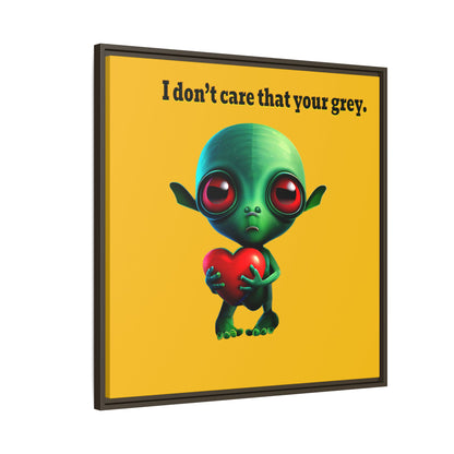 I don't care that your grey - framed canvas art (yellow)