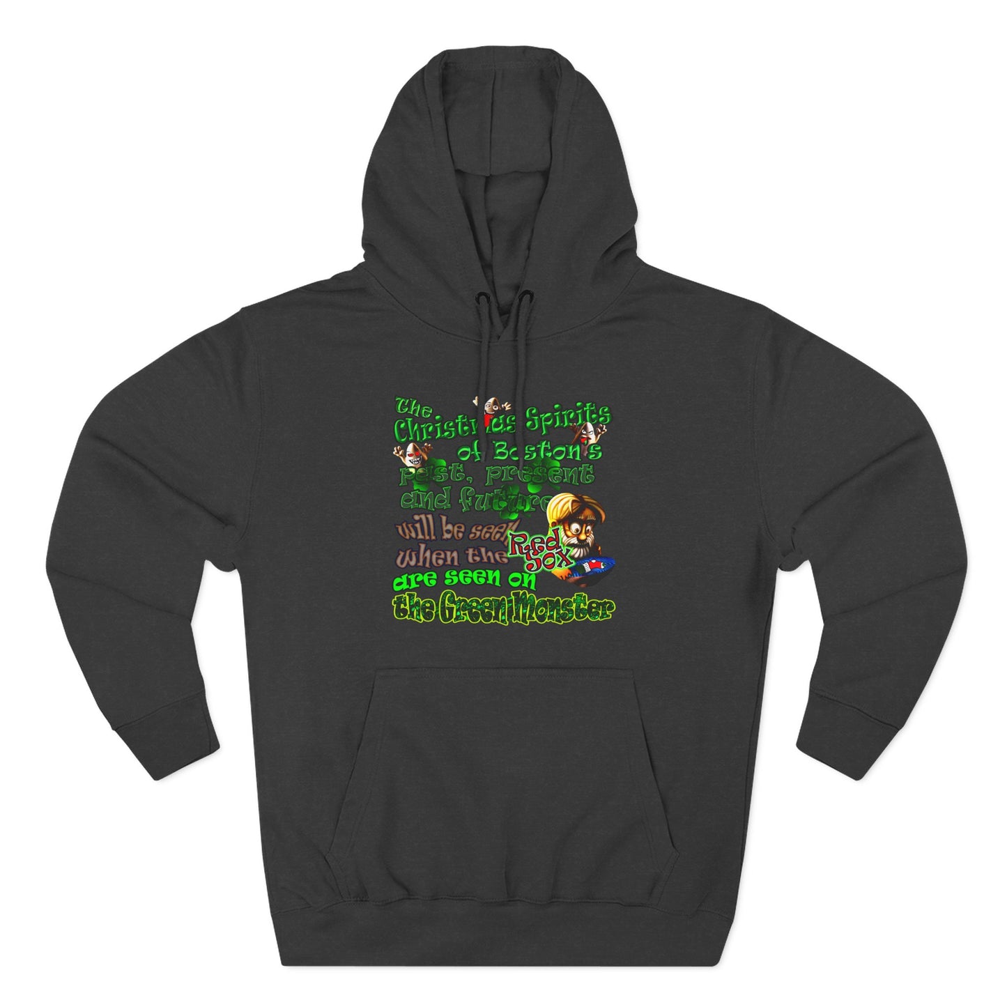christmas spirits of boston - Three-Panel Fleece Hoodie