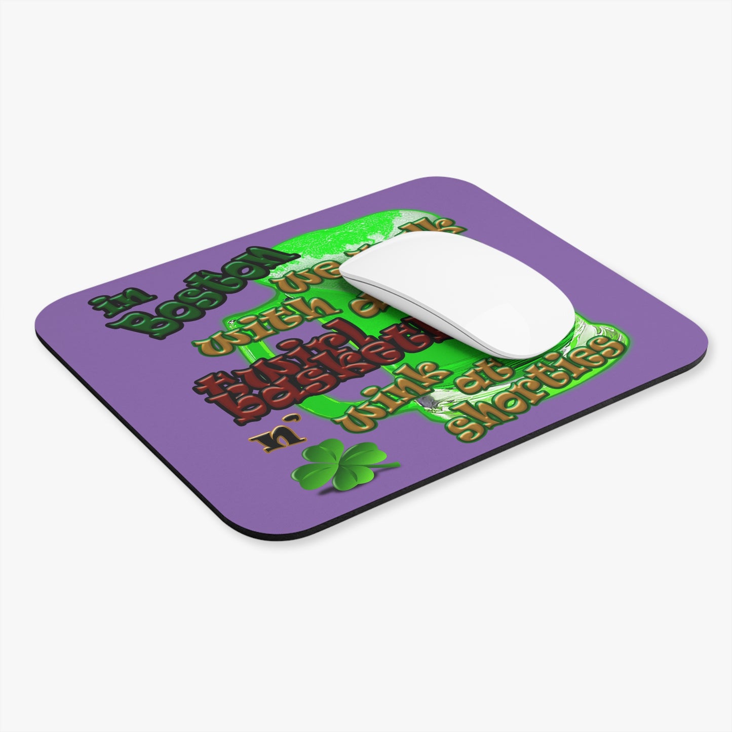celtics logo - Mouse Pad (Rectangle) (light purple)