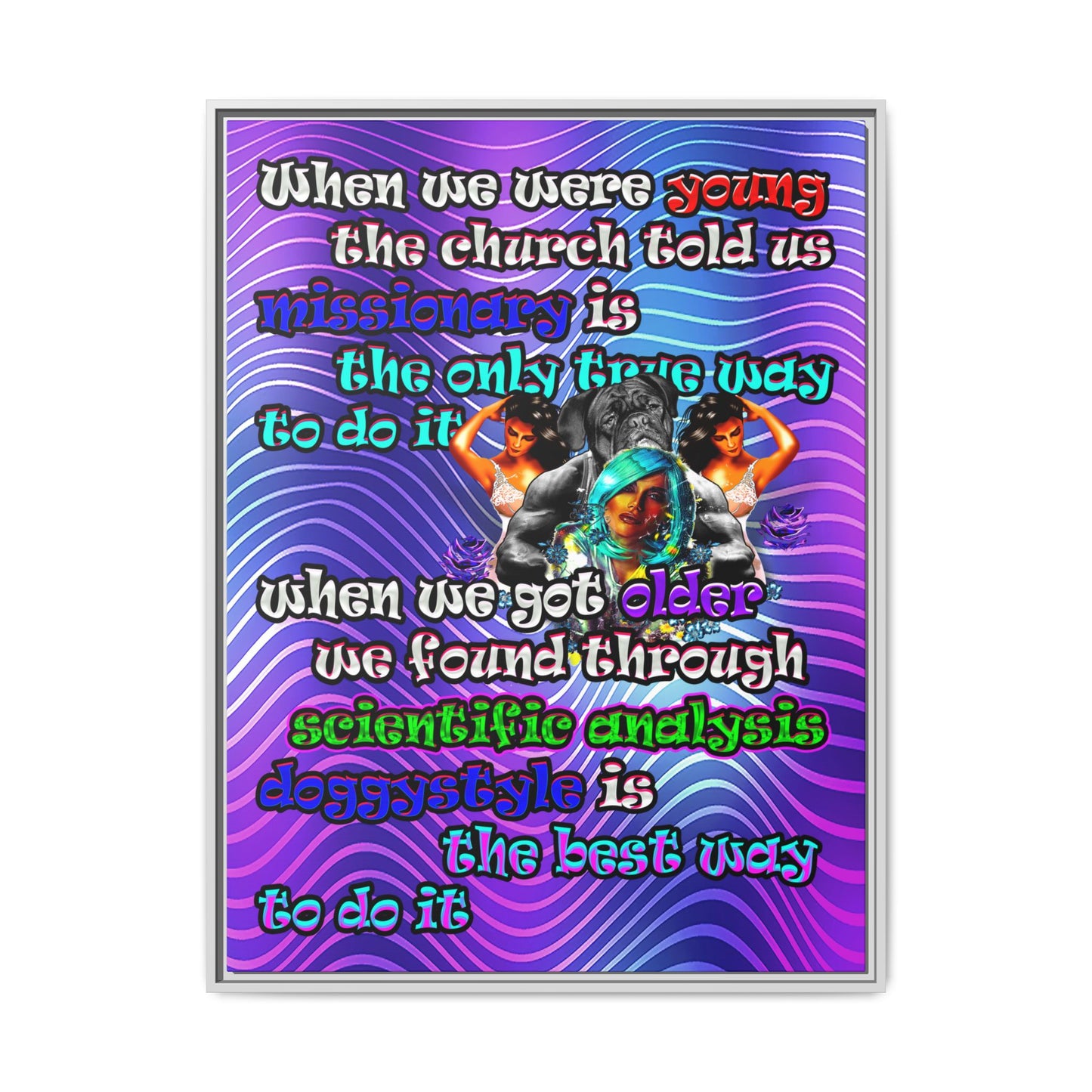 doggystyle - framed canvas art (purple wave)